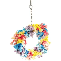 Happy Pet Vogelspeelgoed Flossring Katoen - Vogelspeelgoed - Multi-Color