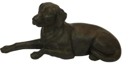 Happy-House Beeld Retriever Liggend - Hondencadeau - 27.5x63.5 cm Zwart