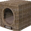 Happy-House Rieten Hocker Kubus - Hondenbank - 41x41x46 cm Natural One Size