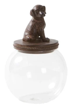 Happy-House Voorraadpot Hond - Hondenvoerbewaarbak - Ø14.5x21.5 cm Bruin