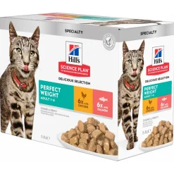 Hill's Feline Maaltijdzakjes Adult Perfect Weight Multipack - Kattenvoer - 12x85 g