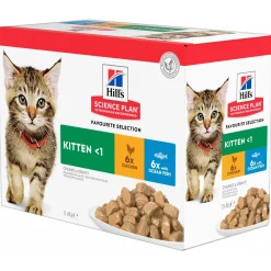 Hill's Feline Maaltijdzakjes Kitten Multipack - Kattenvoer - Mix Mix Zeevis 12x85 g