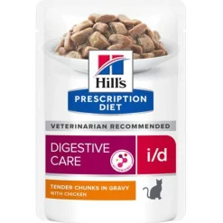 Hill's Prescription Diet I/D Digestive Care Maaltijdzakjes - Kattenvoer - Kip 12x85 g
