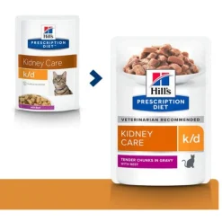 Hill's Prescription Diet K/D Kidney Care Maaltijdzakjes - Kattenvoer - Rund 12x85 g