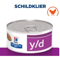 Hill's Prescription Diet Y/D Thyroid Care Blik - Kattenvoer - Kip 156 g
