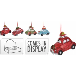 Homestyle Auto Met Cadeau Bovenop - Decoratie - 11.7x5.2x8.7 cm