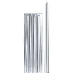 Homestyle Dinerkaarsen Set A 4 - Decoratie - 30 cm Zilver 4 stuks