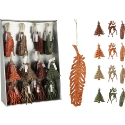 Homestyle Hangdecoratie Glitter - Kerstversiering - 5x2x19 cm Assorti 1 stuk