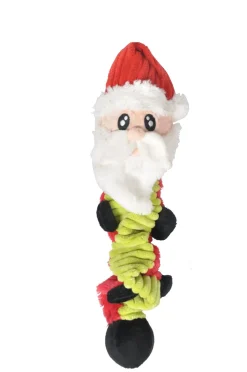 Homestyle Hondenspeeltje Kerstman - Hondenspeelgoed - 35 cm Bruin Groen Rood Kerst