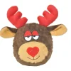 Homestyle Hondenspeeltje Rendier Hart - Hondenspeelgoed - 13 cm Bruin Rood