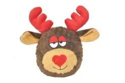 Homestyle Hondenspeeltje Rendier Hart - Hondenspeelgoed - 13 cm Bruin Rood