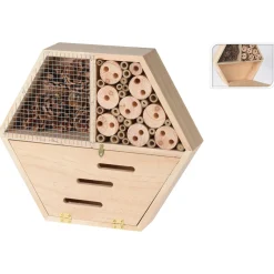 Homestyle Insectenhotel Hexagon - Nestkast - 30x7x26 cm Naturel L