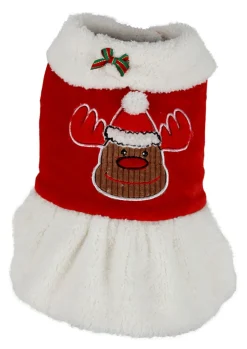 Homestyle Kerst Hondentrui Jurkje - Hondenkleding - 25 cm Rood Wit Kerst