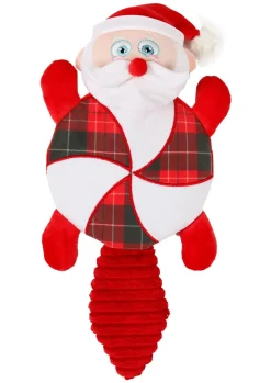 Homestyle Kerst Speeltje Kerstman Met Piep - Hondenspeelgoed - 45x14 cm Rood Wit Kerst