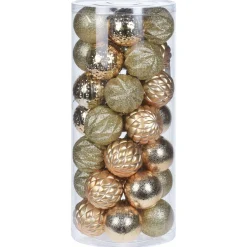 Homestyle Kerstballen 6 Cm - Kerstversiering - 6 cm Goud 35 stuks