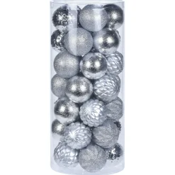 Homestyle Kerstballen 6 Cm - Kerstversiering - 6 cm Zilver 35 stuks