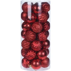 Homestyle Kerstballen 6 Cm - Kerstversiering - 6 cm Rood 35 stuks