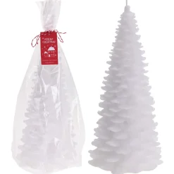 Homestyle Kerstboom Kaars - Decoratie - 19 cm Wit