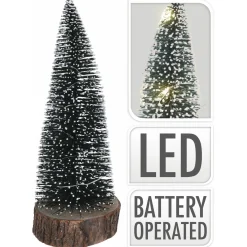 Homestyle Kerstboom Met Led - Kunstkerstboom - 9.5x9.5x25 cm Groen