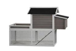 Homestyle Konijnenhok Norway - Dierenverblijf - 170x80x112 cm Donkergrijs Wit