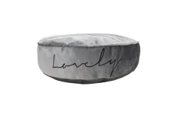 Homestyle Kussen Rond Velvet Lovely - Kattenkussen - 50x12 cm Zilver
