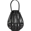 Homestyle Lantaarn Bamboe - Verlichting - 23x23x27 cm Zwart