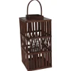 Homestyle Lantaarn Hout - Verlichting - 25x25x48 cm Bruin