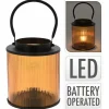 Homestyle Lantaarn Met Led - Verlichting - 15x15x18 cm Amber