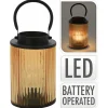 Homestyle Lantaarn Met Led - Verlichting - 13x13x18 cm Amber Zwart