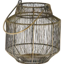 Homestyle Lantaarn Metaaldraad - Verlichting - 21x21x23 cm Brons