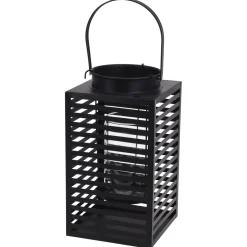 Homestyle Lantaarn Metaal Mat - Verlichting - 16x16x30 cm Zwart