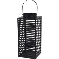 Homestyle Lantaarn Metaal Mat - Verlichting - 17x17x41 cm Zwart