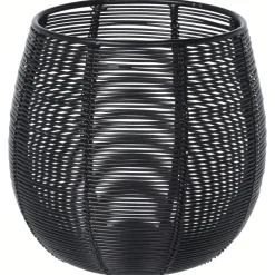 Homestyle Theelichthouder Metaaldraad - Branders - 12x12x12 cm Zwart