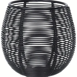 Homestyle Theelichthouder Metaaldraad - Branders - 10.5x10.5x10 cm Zwart