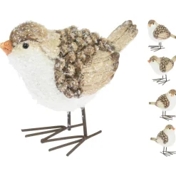 Homestyle Vogel - Decoratie - 9x6x9 cm Beige Assorti