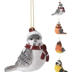 Homestyle Vogel Met Muts Hangdeco - Decoratie - 8x5x7 cm