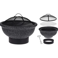 Homestyle Vuurschaal Mgo Met Bbq Grill - Terrasverwarming - Ø49x30 cm