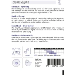 Hortitops Basilicum Fijnbladig - Kruidenzaden - 1.5 g