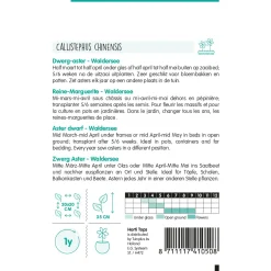 Hortitops Callistephus - Dwerg-Aster Waldersee Gemengd - Bloemenzaden - 400 mg