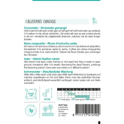 Hortitops Callistephus - Zomeraster Struisveder Gemengd - Bloemenzaden - 750 mg