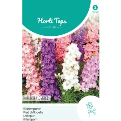 Hortitops Delphinium - Ridderspoor Hyacinthbloemig Gemengd - Bloemenzaden - 1 g
