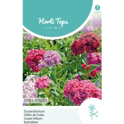 Hortitops Dianthus - Duizendschoon Dubbelbloemig Gemengd - Bloemenzaden - 750 mg
