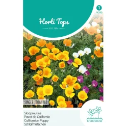 Hortitops Eschscholtzia - Slaapmutsje Enkelbloemig Gemengd - Bloemenzaden - 1 g