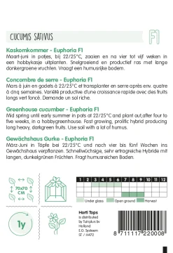 Hortitops Komkommers Euphoria F1 - Groentezaden - 8 stuks