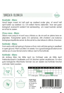 Hortitops Koolrabi Blaro - Groentezaden - 1.5 g