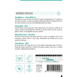 Hortitops Nemophila - Haagbloem Hemelsblauw - Bloemenzaden - 1 g