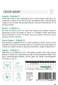 Hortitops Paprika Palladio F1 (Gele Koehoorn) - Groentezaden - 8 stuks