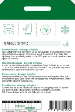 Hortitops Pronksnijbonen Emergo Stringless - Groentezaden - 100 g