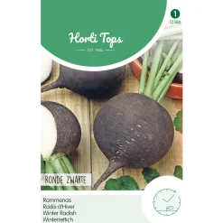 Hortitops Rammenas Ronde Zwarte (Winter) - Groentezaden - 10 g