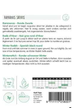 Hortitops Rammenas Ronde Zwarte (Winter) - Groentezaden - 10 g